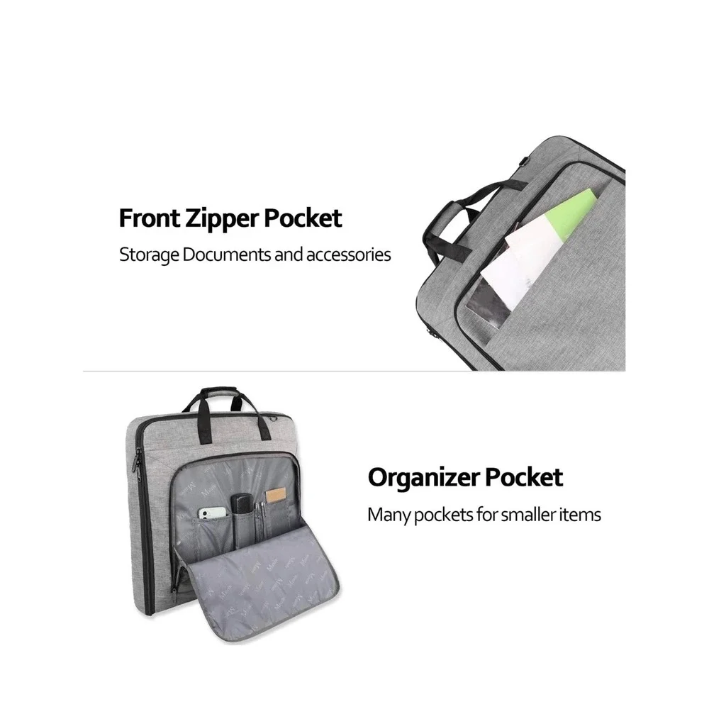 Matein Garment Bag Travel Suit Carrier Large Gray Professional Carry On Luggage